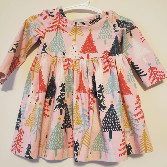Hanna Andersson Other - Hanna Anderson twinkly trees on blush pink celebration skater dress 6-12 months